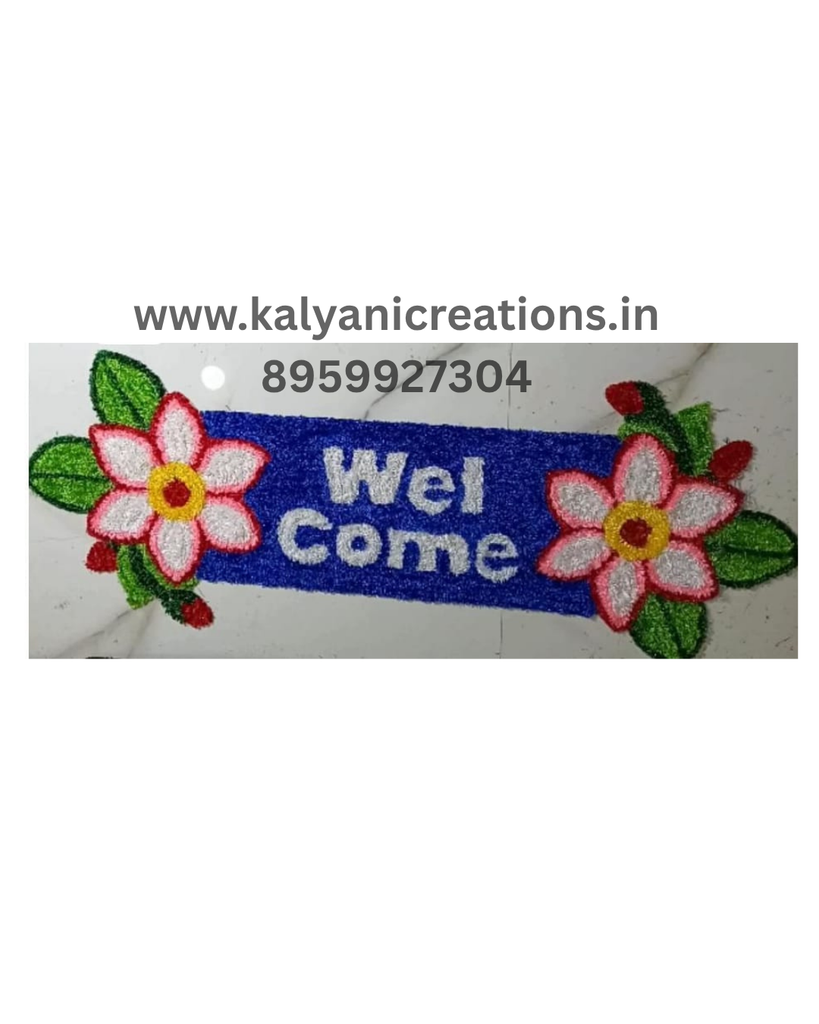 Blue welcome Woolen Rangoli