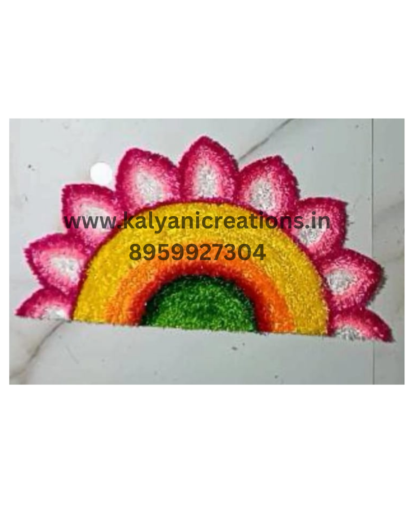Half Round Woolen Rangoli