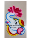 Elephant left side woolen Rangoli
