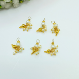Golden moti hair jhumki