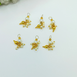 Golden moti hair jhumki