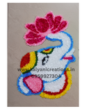 Right side Elephant woolen Rangoli