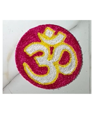 Om round woolen rangoli