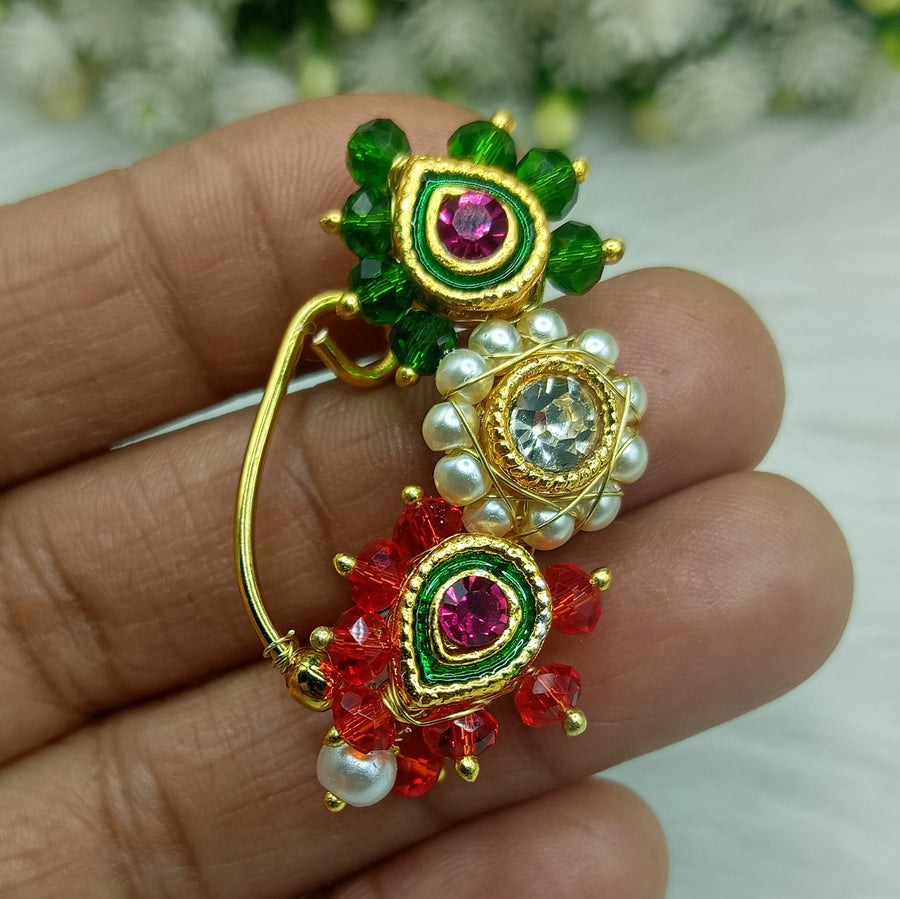 RED AND GREEN KUNDAN NATH