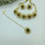 MOTI NECKLACE SET WITH TIKA