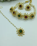 MOTI NECKLACE SET WITH TIKA