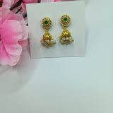 Kundan jhumki green