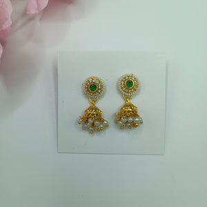 Kundan jhumki green