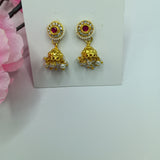 Kundan jhumki red