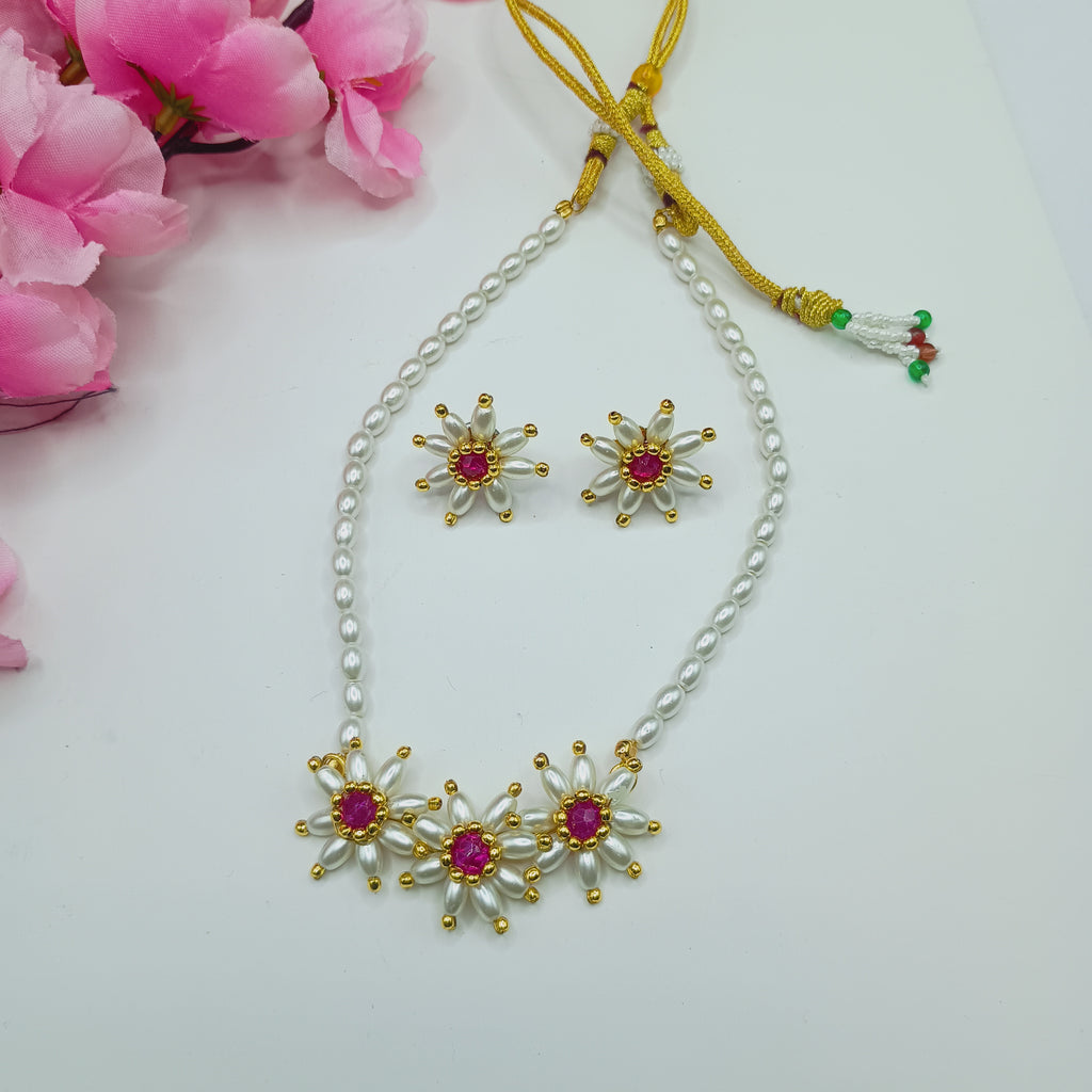 Parijatak Pearl Necklace Set