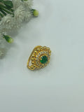 Round Ad kundan nose pin