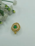 Round Ad kundan nose pin