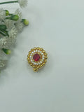Round Ad kundan nose pin