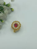 Round Ad kundan nose pin