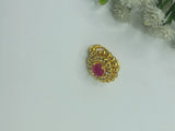 Round Ad kundan nose pin