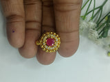 Round Ad kundan nose pin