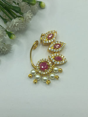 Ad kundan with japanis pearl nath