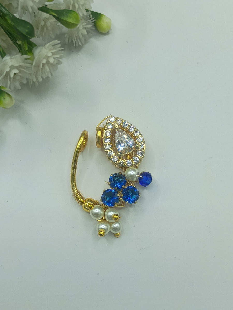 Ad kundan & ad stone with moti Nath