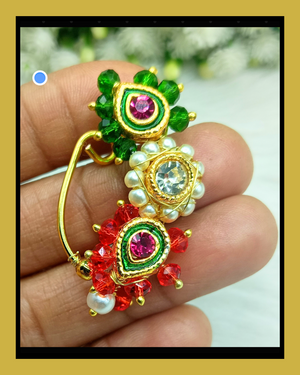 RED AND GREEN KUNDAN NATH